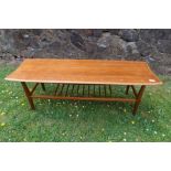 A mid century design design coffee table, 48ins x 19ins, height 16ins
