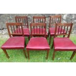 A set of six 19th century mahogany dining chairs with reeded stick backs
