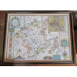 Christopher Saxton, map of Worcestershire, 16ins x 21ins