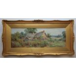 Henry John Sylvester Stannard, watercolour, Cottage in a landscape, signed, good condition no rips