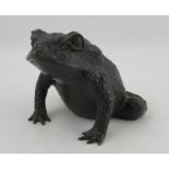A Japanese bronze model, of a toad