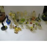 A large collection of continental and other glass perfume bottles