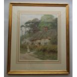 Helen Allingham, watercolour, An Ancient Cottage, Isle of Wight, signed, 17ins x 14ins - Exhibited