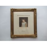 Helen Allingham, watercolour, portrait of a young girl, signed, 4.25ins x 4ins good condition no