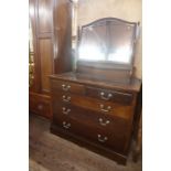 A dressing table together with an oak dresser