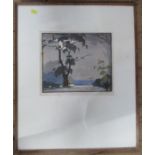 Edward Loxton Knight, limited edition colour woodcut print, Crossroads, 10ins x 11ins