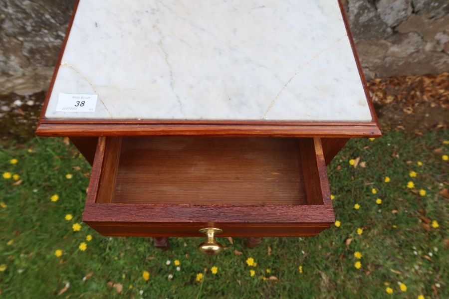 A marble top pot cupboard, top 14ins x14ins , height 34ins - Image 3 of 4