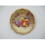 A Royal Worcester side plate, decorated with hand painted fruit by Price, diameter 6.75ins - good