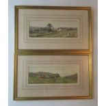 William Frederick Measom, pair of watercolours, Homeward Bound, 6ins x 15ins good condition no