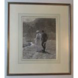 Helen Allingham, watercolour and body colour, The Fields in May, figures walking, signed, 12ins x