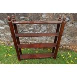 A set of 19th century mahogany shelves with acorn finials width 30ins height 30ins