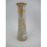 A Ruskin pottery high fired tapering cylindrical shaped vase, with a mottled ground, dated 1926,