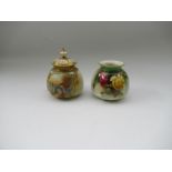 A Royal Worcester covered quarter lobe vase, decorated by Rushton, shape no. H175, height 4.25ins,