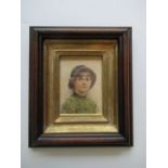 Henry James Johnstone, watercolour, portrait of a young girl, signed 4.75ins x 3.75ins, good
