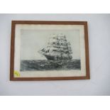 Gerald M Brown, colour engraving, Cutty Sark, 9ins x 11.75ins