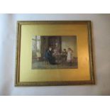 Helen Allingham, watercolour, Lessons, signed, 14ins x 19.5ins - Exhibited Royal Jubilee