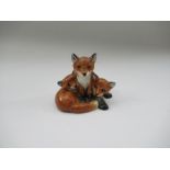 A Royal Worcester model, fox cub group, model No 3131, height 2.25ins
