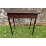 An antique oak side table fitted with long drawer width 30ins, depth 17ins, height 30ins
