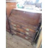 A 19th century mahogany bureau, width 35.75ins, height 34ins, depth 20.5ins