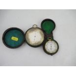 A Dyson & Sons Windsor compensated pocket barometer, in gilt case, with leather covered outer