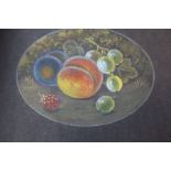 An Album of oval watercolours  of painted fruit by Royal Worcester artist J Freeman