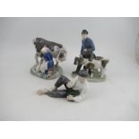 A Bing & Grondal porcelain figure, of a girl milking a cow with a cat watching, numbered 2017, by