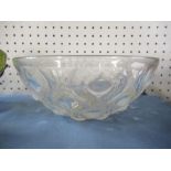 A Lalique iridescent glass bowl, decorated in the Bulbes pattern, diameter 8ins, height 3.5ins -