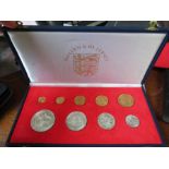 Bailiwick of Jersey, a cased set of 1972 Jersey Royal Wedding anniversary gold and silver coins,