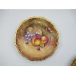 A Royal Worcester plate, decorated with fruit by Price, diameter 7.4ins - good condition, no