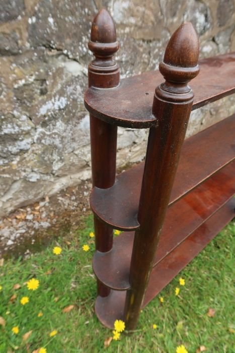 A set of 19th century mahogany shelves with acorn finials width 30ins height 30ins - Image 4 of 4