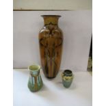 A Minton Secessionist vase, height 5.24ins, together with a small Minton Vase, decorated with