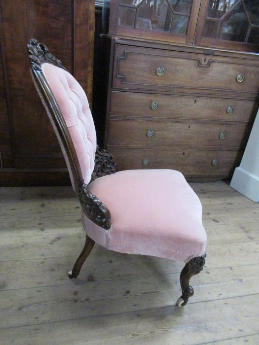A 19th century showwood framed Grandmother chair, raised on cabriole legs - Image 3 of 3