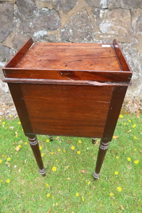 A 19th century Gillows style mahogany pot cupboard raised on reeded legs width 16ins depth 13. - Image 4 of 4