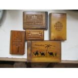 Two Jerusalem olive wood albums - views and Flowers of the Holy Land together with three Jerusalem