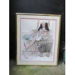 Sue Macartney Snape, limited edition colour print, The Smelly Dog, 5/50, 22ins x 17.5ins