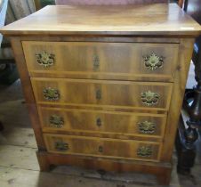 A walnut chest of drawers, width 25.5ins, depth 18ins, height 29ins