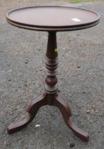 A mahogany dish top tripod table, diameter 14.5ins, height 24ins