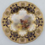 A Royal Worcester cabinet plate, decorated with Highland cattle in landscape by Harry Stinton, to