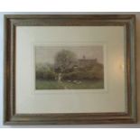 Helen Allingham, watercolour, Cottage near Freshwater, Isle of Wight, signed, 9ins x 13.75ins - good