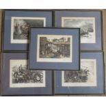 A set of five 19th century Military colour prints, 10ins x 13ins