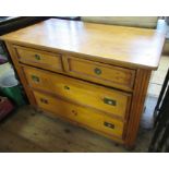 A pine chest of drawers, width 41ins, depth 22ins, height 30ins