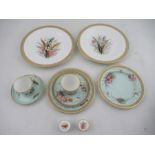 A collection of 19th century Royal Worcester, decorated with floral sprays, with jewelled borders to