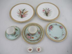 A collection of 19th century Royal Worcester, decorated with floral sprays, with jewelled borders to