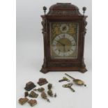 C Kirton Stockton on Tees, a walnut cased mantel clock, the chiming movement stamped Lenzkirch,