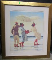 Two colour prints, after Jack Vettriano, The Picnic Party and after Lowry, The Procession