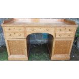 A 19th century birds eye maple tray top desk or dressing table, fitted with a central draw flanked