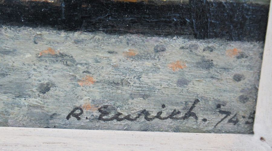 Richard Eurich, oil on board, Mine layer on Beaulieu River, 9ins x 16ins - Image 3 of 4