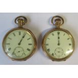 Two gilt metal pocket watches, with subsidiary dials