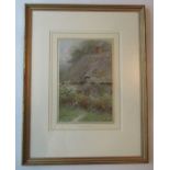 Helen Allingham, watercolour, Girl at the Cottage Gate, signed, 10ins x 6.75ins