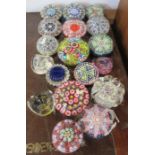 18 various glass paperweights